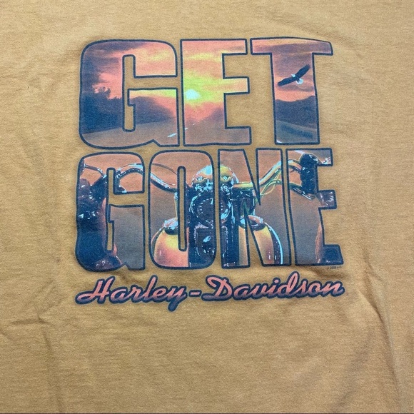 Harley Davidson Men’s Orange Tee Size Medium - Picture 2 of 7